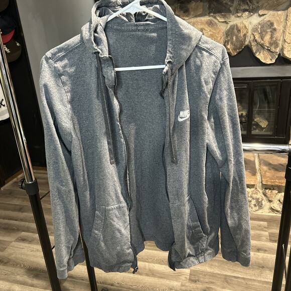Nike Jackets & Blazers - Womens Nike zip up Hooded Jacket Gray Medium